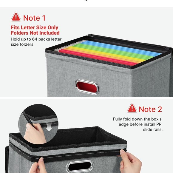 1 Pack , File Box with Mesh Pockets, Document Organizer Box for File Folders Let - Picture 5 of 7